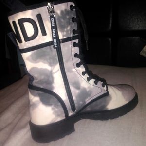 Floral authentic FENDI combat boots